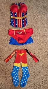 UNDERGIRL/Wonder Woman corset Small Superhero Halloween Costume Socks - Picture 1 of 4