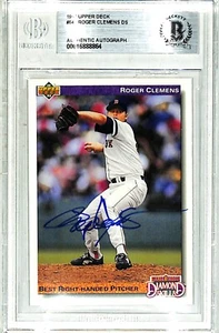 1992 Upper Deck ROGER CLEMENS Signed Auto Red Sox Card #641 Beckett BAS Slabbed - Picture 1 of 3