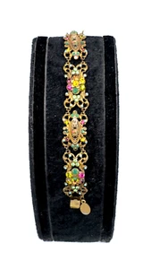 Michal Negrin buntes Metallarmband mit Kristallsteinen Unikat #188# - Bild 1 von 9