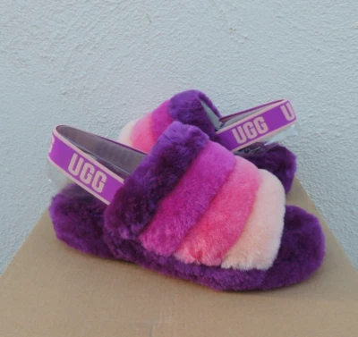 UGG BERRYLICIOUS MULTI FLUFF YEAH SLIDE SHEEPSKIN SLIPPERS, US 7/ EUR 38 ~NEW - Image 1 of 4