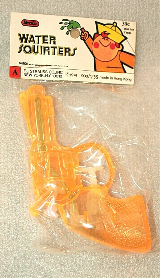 Straco Dime 商店玩具塑料水 6 射手枪 1974 年全新香港 Orge — 第 1/4 张图片