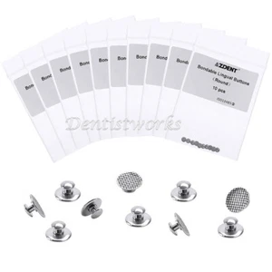 100 Stck. Dental Kieferorthopädische Zungenknöpfe Runde Netzbasis Klebebares Metall - Bild 1 von 10