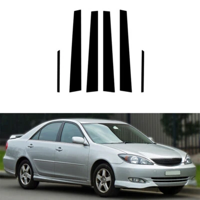 Kit postes de pilar negro brillante para Toyota Camry XV30 2002-2006 cubierta de ventana de puerta Foto 1 de 4