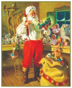 Victorian Father Christmas Santa Claus Presents Counted Cross Stitch Pattern - Picture 1 of 4