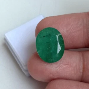 Smeraldo verde zambia naturale 10 carati taglio ovale pietre preziose sfuse creazione gioielli - Foto 1 di 7