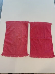 Vtg Fieldcrest Hot Pink Fingertip W/Fringe Towel MCM Set - Picture 1 of 6