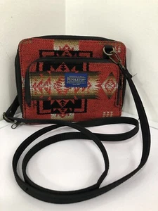 Pendleton Small Crossover Purse/Wallet Organizer Aztec Pattern Red Detachable - Picture 1 of 22