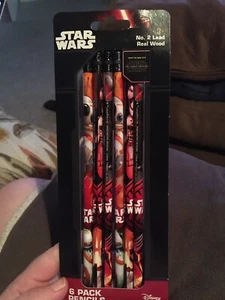 DISNEY STAR WARS - Set of 6 Pencils - Kylo Ren BB-8 Captain Phasma  - Picture 1 of 2