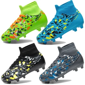 Jungen Fußballschuhe High Top Fußball Stollen Jugend fester Untergrund Fußball Stollen - Bild 1 von 14
