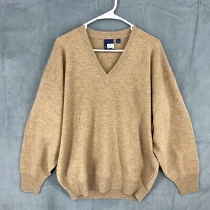 Vintage Nordstrom Sweater Mens XL Brown 100% Lambswool Knit Made in Hong Kong - Picture 1 of 12