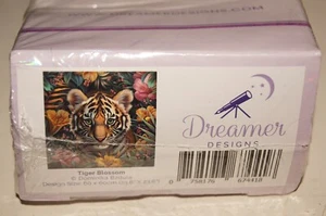 Dreamer Designs DIY Diamond Canvas Kit TIGER BLOSSOM Flowers Jungle 23x23 NEW - Picture 1 of 3