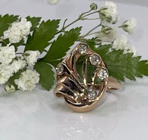 14kt Rose Gold Ring with Diamonds Sz 6 - Picture 1 of 8
