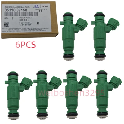 Inyector de combustible 6 piezas para Hyundai Tucson Sonata Santa Fe Sportage Optima 3531037150 Foto 1 de 4