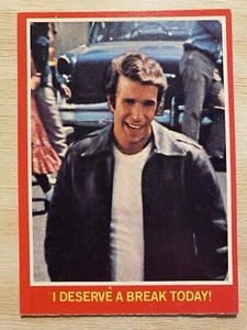Tarjeta coleccionable 1976 O-Pee-Chee Happy Days #20a Fonz ¡Me merezco un descanso hoy! - Imagen 1 de 2
