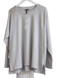 Eileen Fisher CREW NECK Raglan Sleeve Stretch Top Shirt Nimbus Size 1X NWT $128 - Picture 1 of 2