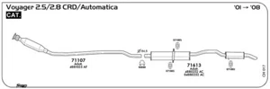 MARMITTA POSTERIORE PER CHRYSLER Voyager RG RS 2.8 CRD/Auto 2776 cc 150 cv 110 k - Imagen 1 de 1