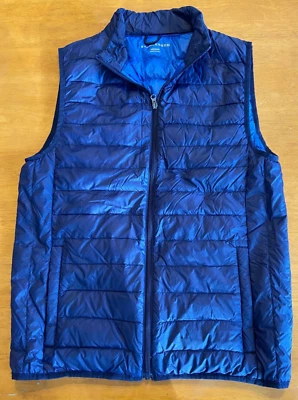 Chaleco acolchado acolchado Saddlebred Down para hombre MED azul marino/real cremallera bolsillos delanteros Foto 1 de 4