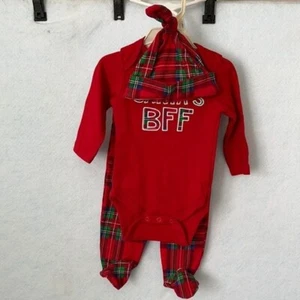 ChickPea Plaid “Santa’s BFF” Cotton Holiday Set - Picture 1 of 10