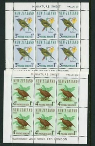 NEW ZEALAND Health Mini sheets.... 1966 birds set mnh - Bild 1 von 1