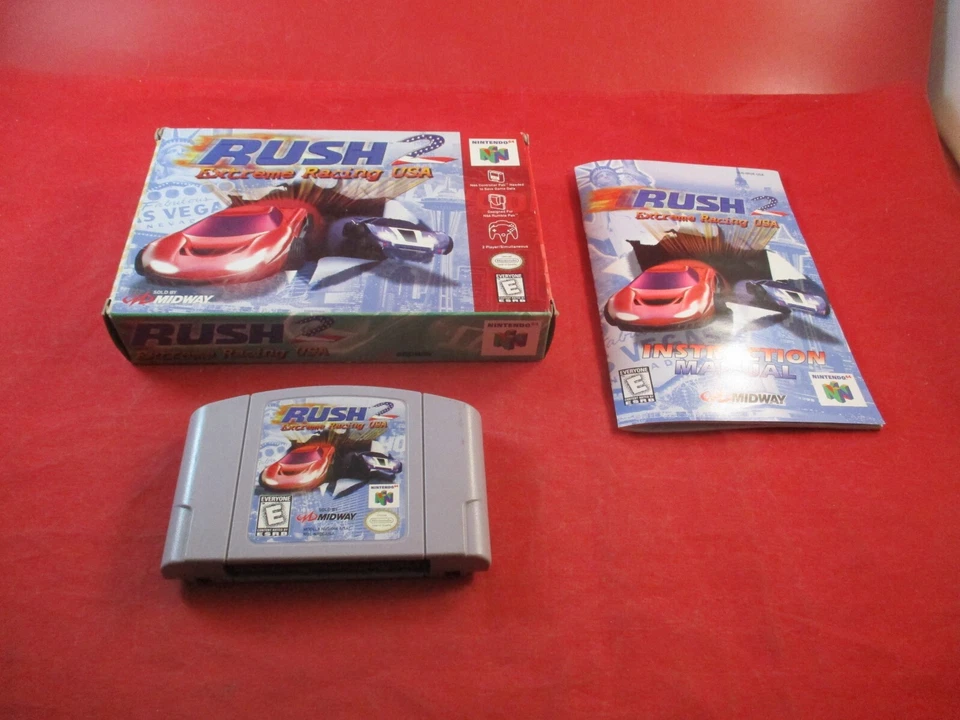 Rush 2: Extreme Racing USA (Nintendo 64 N64) COMPLETO com caixa manual jogo FUNCIONA! - Imagem 1 de 4