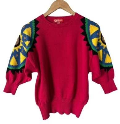 Suéter Geométrico Colorido Vintage Años 90 Merona Mediano Foto 1 de 4