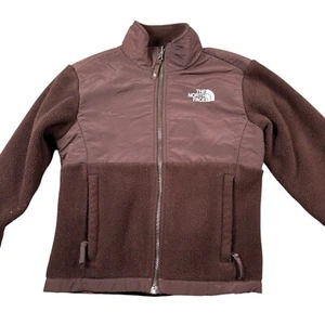 The North Face Unisex Kids Brown Full Zip Mock Neck Denali Fleece Jacket Sz S/P - Picture 1 of 7