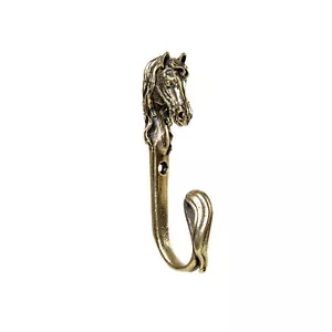 Brass wall hook in the shape of a horse's head for hanging backpacks, keys - Picture 1 of 15