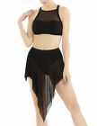 Adult Girl Lyrical Costume Dance Dress Asymmetric Skirt Leotard Ballet Bodysuit