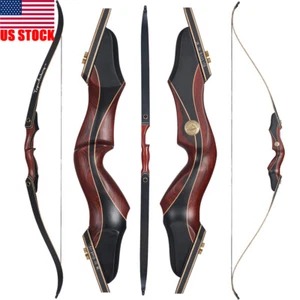 60" Archery Laminated Takedown Recurve Bow Set 30-50lbs Hunting Target Shooting - Picture 1 of 19