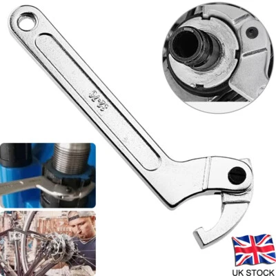 C Spanner Tool Adjustable Hook Wrench 32-76MM 1.1/4-3 inch Chrome for Bicycle - Image 1 of 4