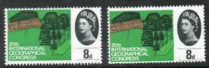 1964 8d Geographical Green lawn shift PRINTING ERROR FLAW sg632 - Picture 1 of 3