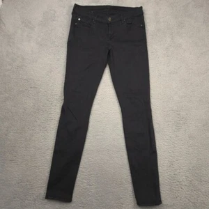 7 For All Mankind The Skinny Black Jeans Womens 28 USA Made Stretch - Picture 1 of 11