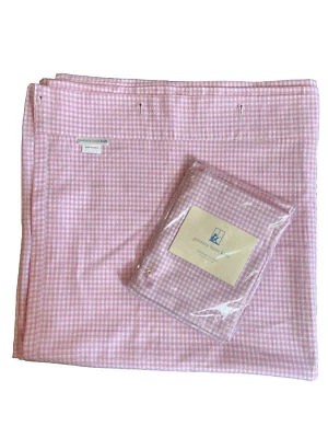 Set Of 2 Pottery Barn Kids Gingham Valances Pink 18  Inches & Curtain 72x72 — 第 1/4 张图片