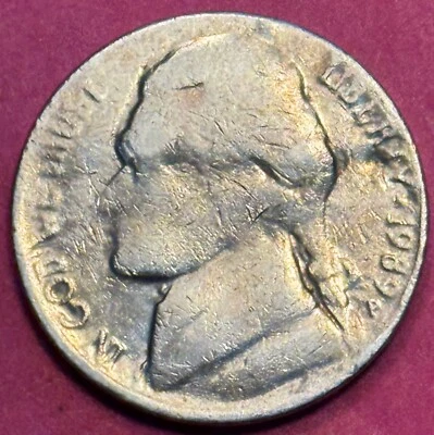 1989-P Strike Through Late Stage Die Cap Error Jefferson Nickel (1231) - Image 1 of 4