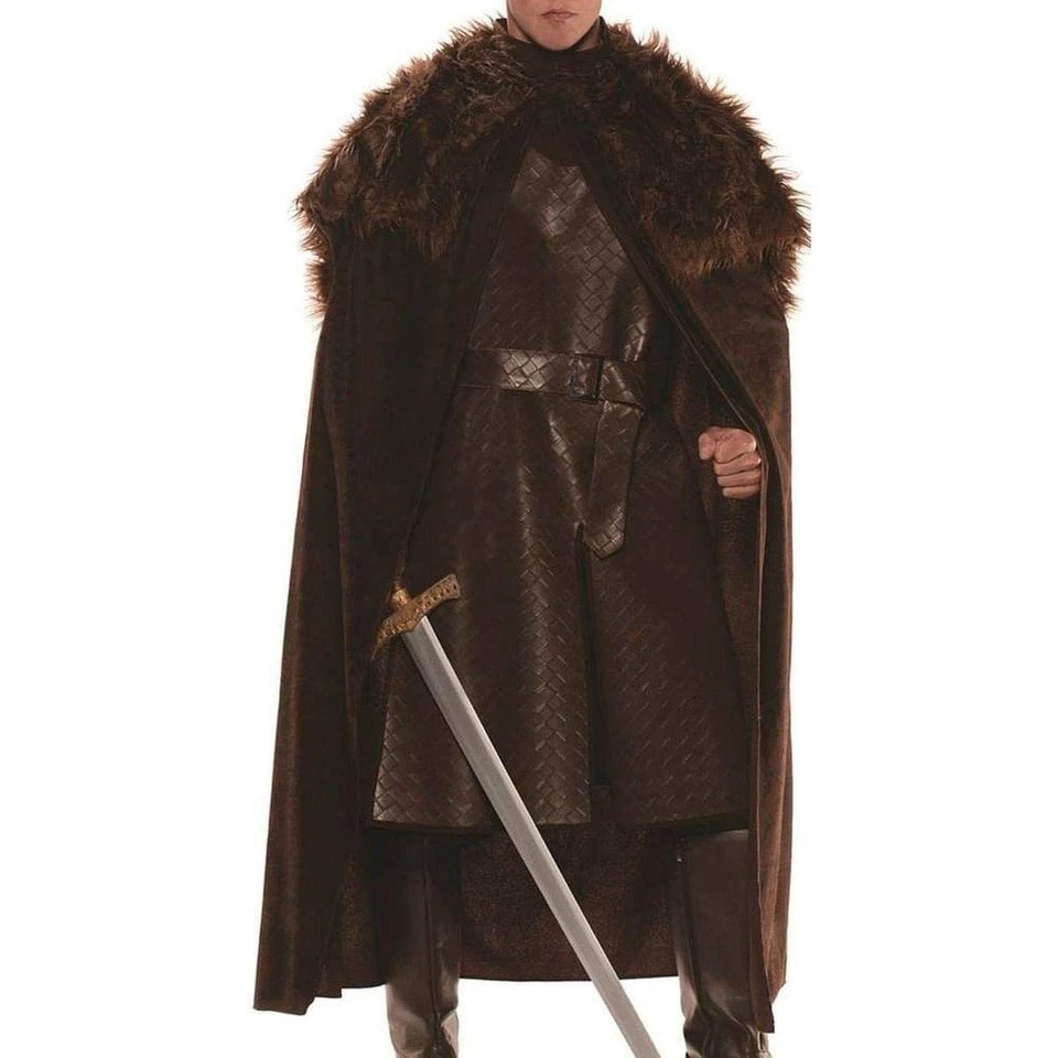 Capa recortada de piel disfraz renacentista capa medieval adulto Foto 1 de 1