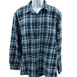 North Face Herren Gr. XXL Knopfleiste blau langarm kariert Flanell - Bild 1 von 5