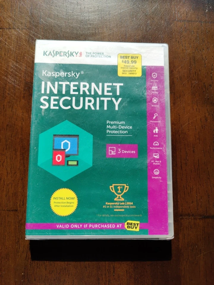 Kaspers Internet Security Premium Protection 3 Devices Sealed Windows MAC iOS - Image 1 of 2