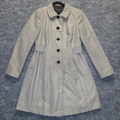 Banana Republic пальто женщин средний в полоску кнопка спереди металлический праздник нарядный - Изображение 1 из 4