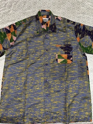 Africa Handmade Multicolor Patterned Button-Up Shirt - Image 1 of 4