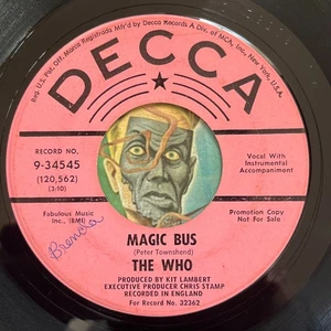 HEAR The Who 45 Magic Bus DECCA 9-34545 promo pink label - Bild 1 von 2