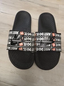 Nike Just Do It Benassi Print Slides 631261-016 Mens Sz. 9.5 rare design - Picture 1 of 6