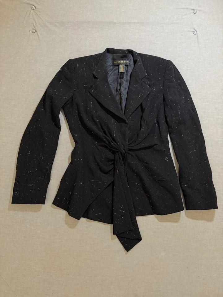 Chaqueta Donna Karan Mujer Grande Negra Manga Larga Corta Oficina Blazer Damas. Foto 1 de 4