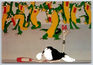 Postal de la película de avestruz y bailarina bailarina de caimanes y fantasía de Disney UNP 4x6 - Imagen 1 de 2