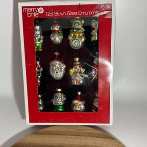 Merry Brite Blown Glass Christmas Ornaments 12 Ct. CVS 2009 - Picture 1 of 5