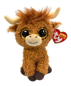 Ty Beanie Boos - Alfie the Longhorn Bull, Glitter Eyes, MWMT Stuffed Animal Toy - Picture 1 of 6
