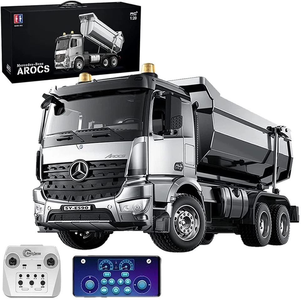 Camion Mercedes Arocs Rc Autocarro con cassone ribaltabile in metallo 1:20 - Immagine 1 di 4