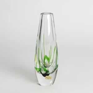 Schwedische Glas Vase Kosta Vicke Lindstrand Sweden 1950-60 Grün Klar - Bild 1 von 5
