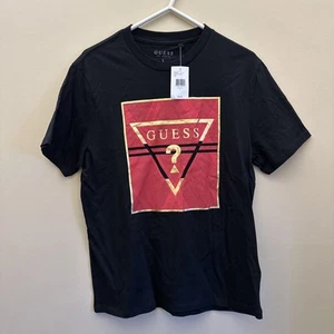 T-shirt Guess Los Angeles nera manica corta con stampa logo taglia large nuova - Foto 1 di 4