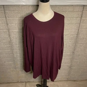 Athleta Modal Dolman Top Long Sleeve Burgundy Size XL - Picture 1 of 4