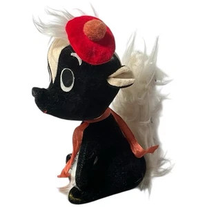 Peluche puzzola KaMar 1966 vintage con cappello berretto rosso Giappone 7" - Foto 1 di 5